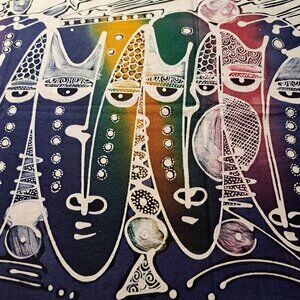 Vintage batik art, abstract masks